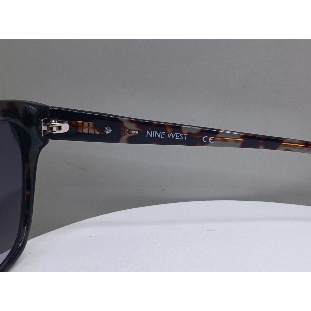 Nine West NW557S Womens Full Rim Square Tortoise Shell Smoke Lens Sunglasses
