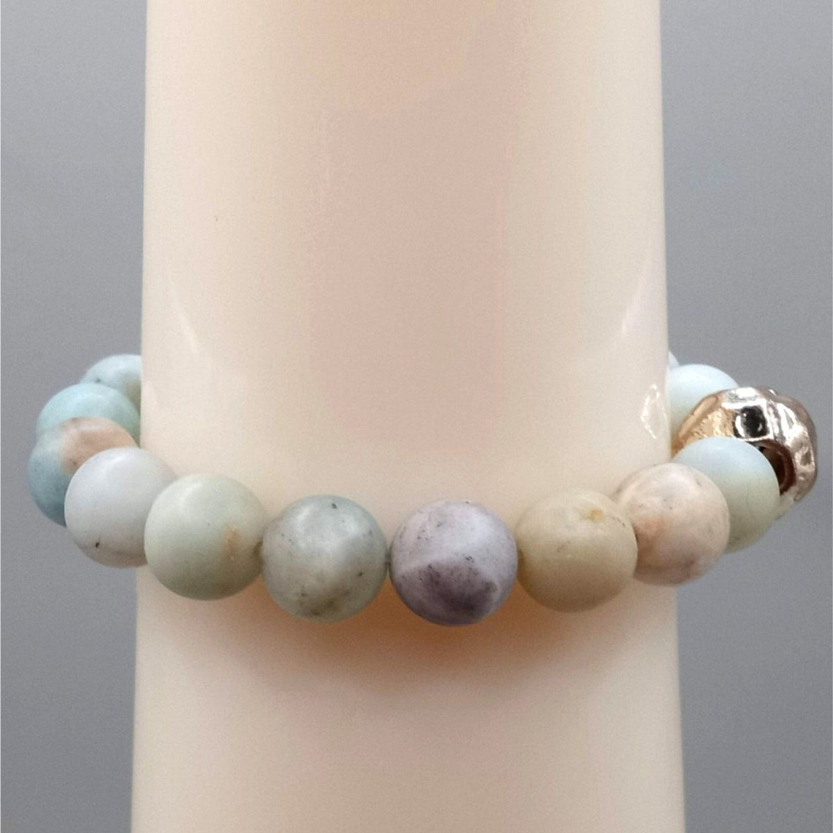 Mixed Amazonite & Jasper Matte Finish Aromatherapy Bracelet