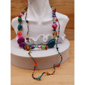 Stone Chip & Glass Bead Multi Color Double Strand Necklace