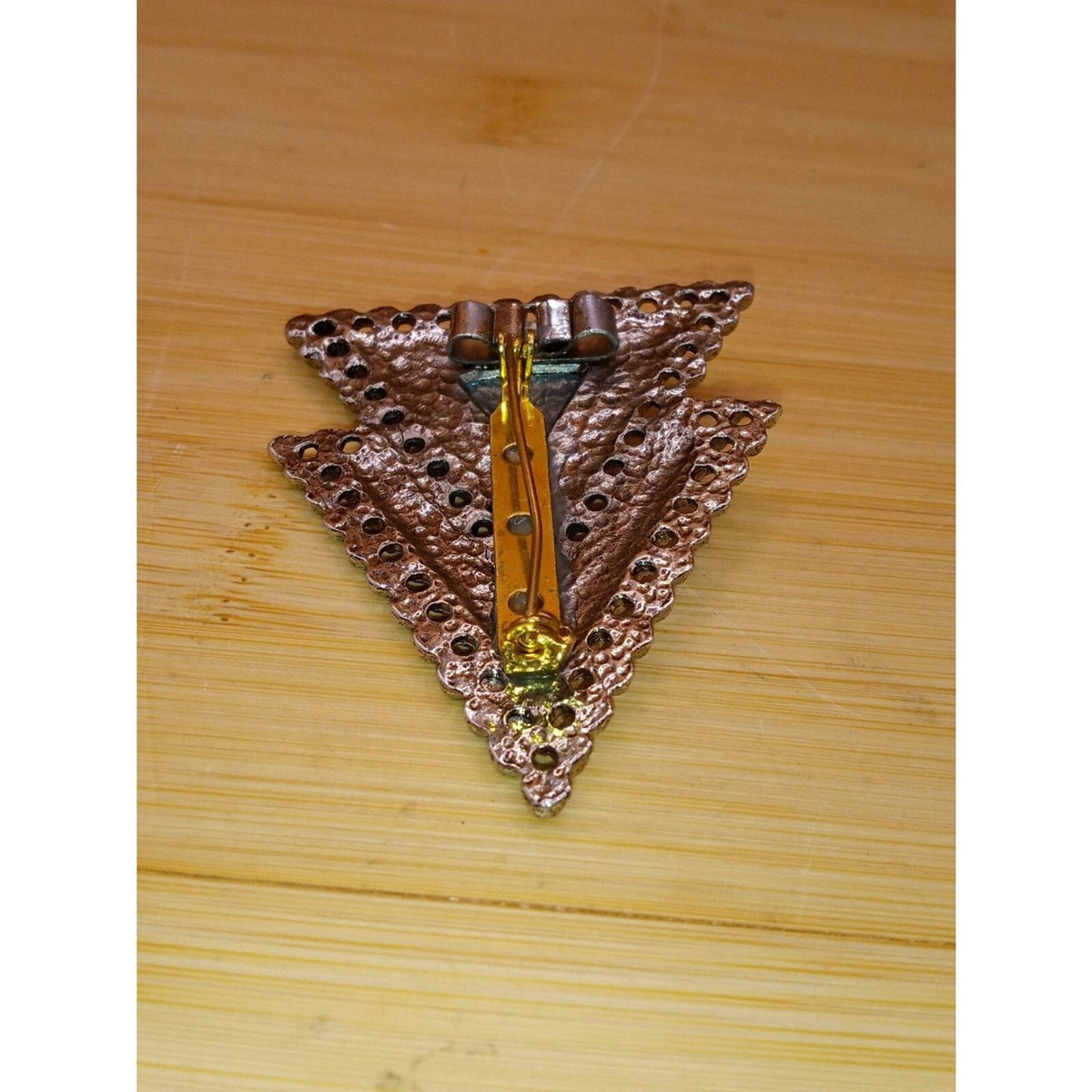 Vintage Double Triangle Mid-Century Modern Geometric Brooch