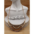 AVON Vintage Hammered Goldtone Semi Circle Linked Necklace