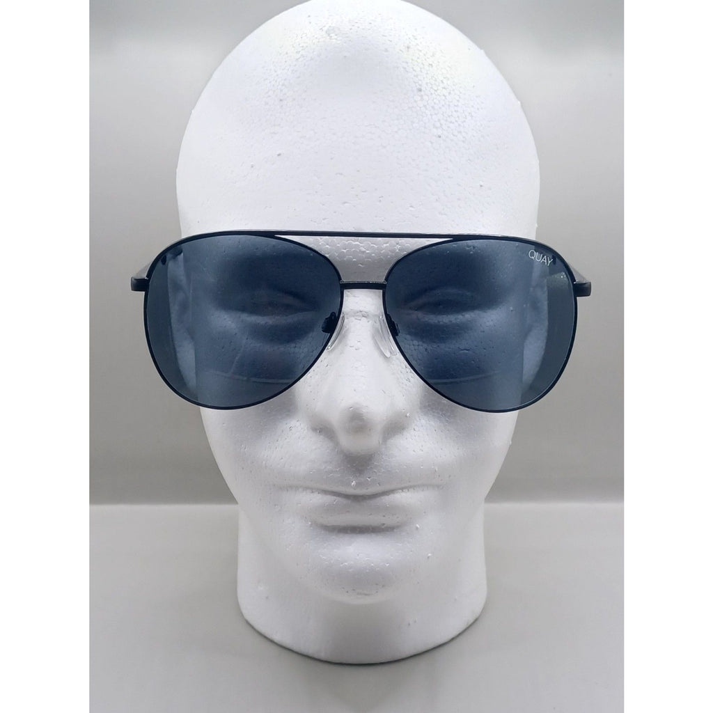 Quay Australia Women Vivienne Black Metal Aviator Sunglasses