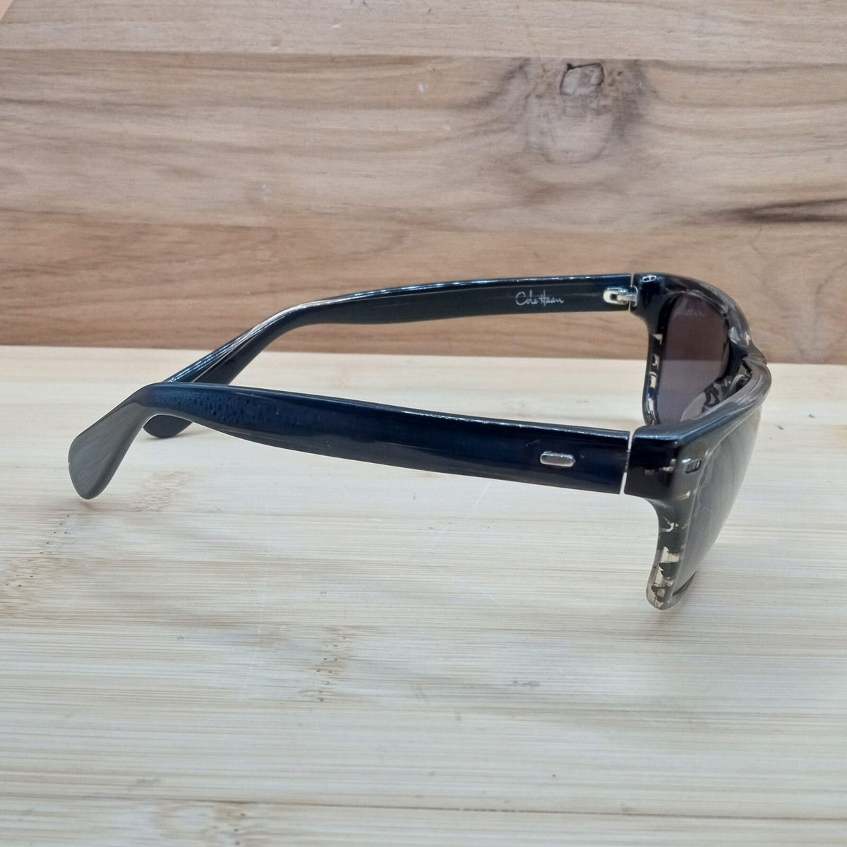 Cole Haan Black and Clear Swirl Rectangular 53-18-135 Sunglasses C1904