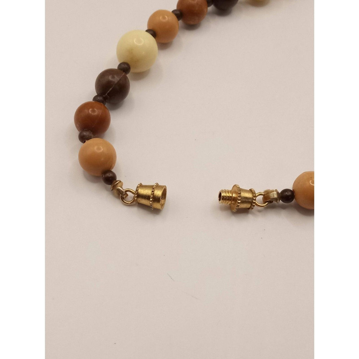 Vintage Beaded CHOCOLATE DIVA Tri Shade Strand Long 48" Necklace