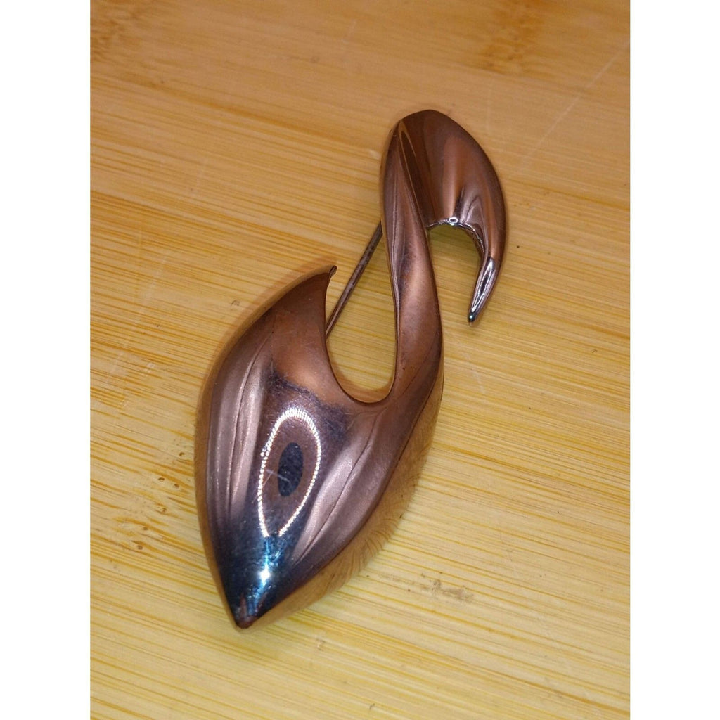 Vintage MJENT Signed Silver-Tone Mid-Century Modern "S" Brooch