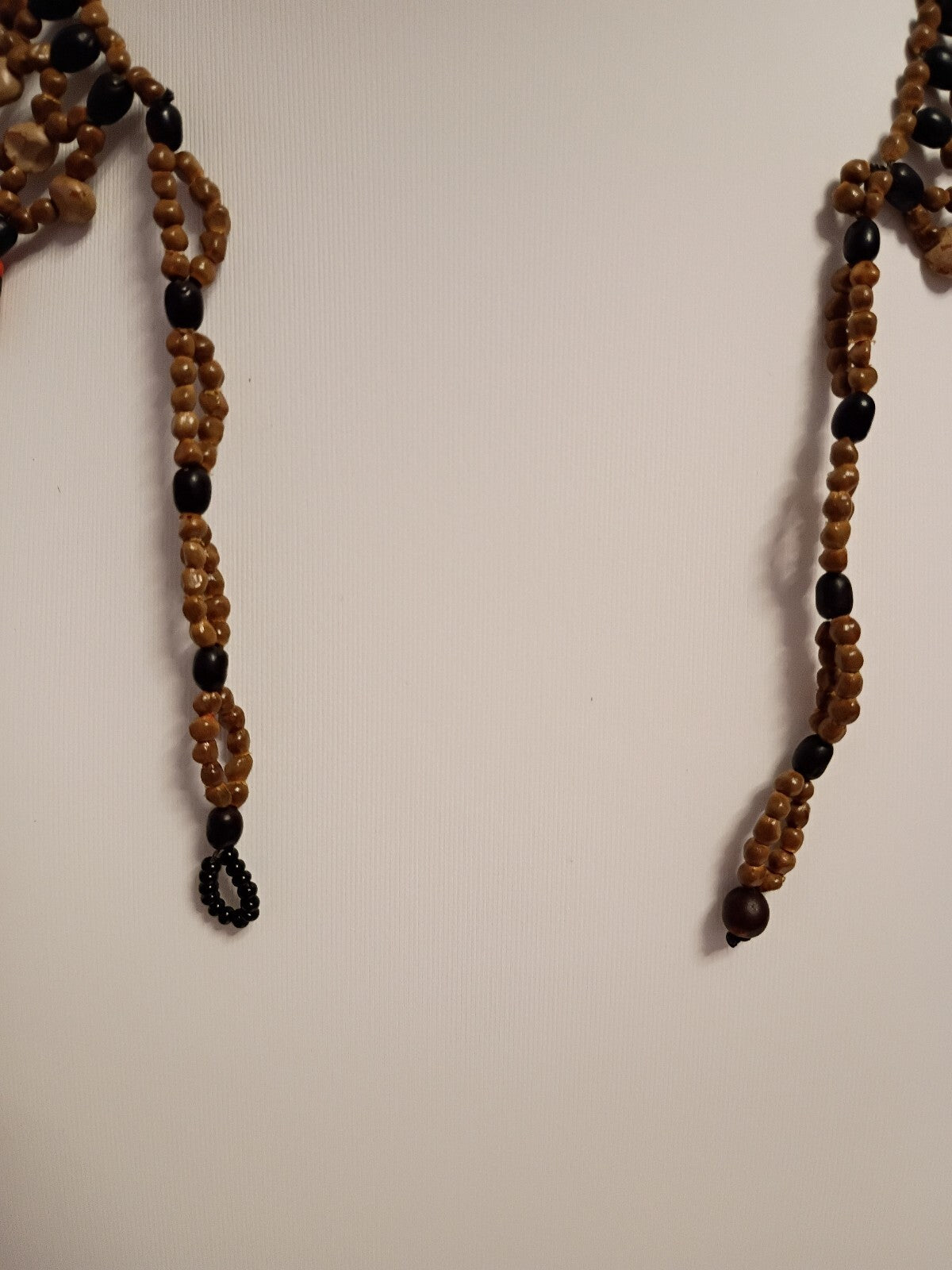 Vintage Tribal Inspired Fall Oranges and Browns Beaded Bib Statement Necklace