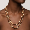 Vintage Beaded CHOCOLATE DIVA Tri Shade Strand Long 48" Necklace