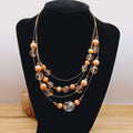 Vintage NY Collection Presley Short Necklace 4 Strand Glass & Lucite Beads