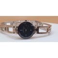 Anne Klein Diamond Black Dial Round Case Wristwatch