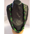 Vintage Necklace of Green Marbled Resin Beads