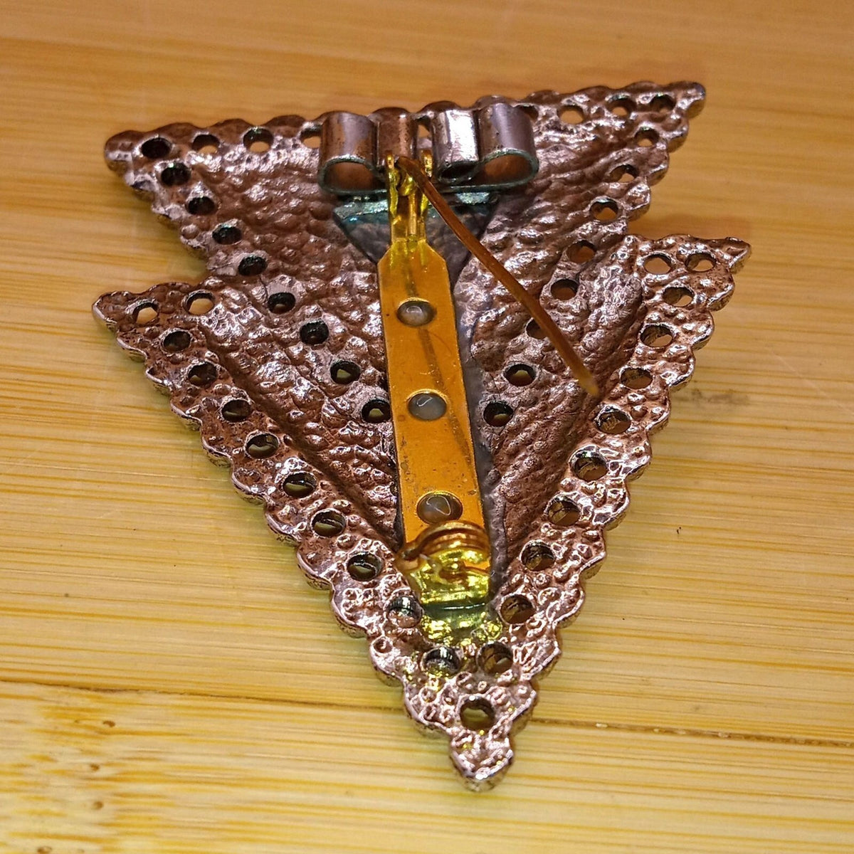Vintage Double Triangle Mid-Century Modern Geometric Brooch