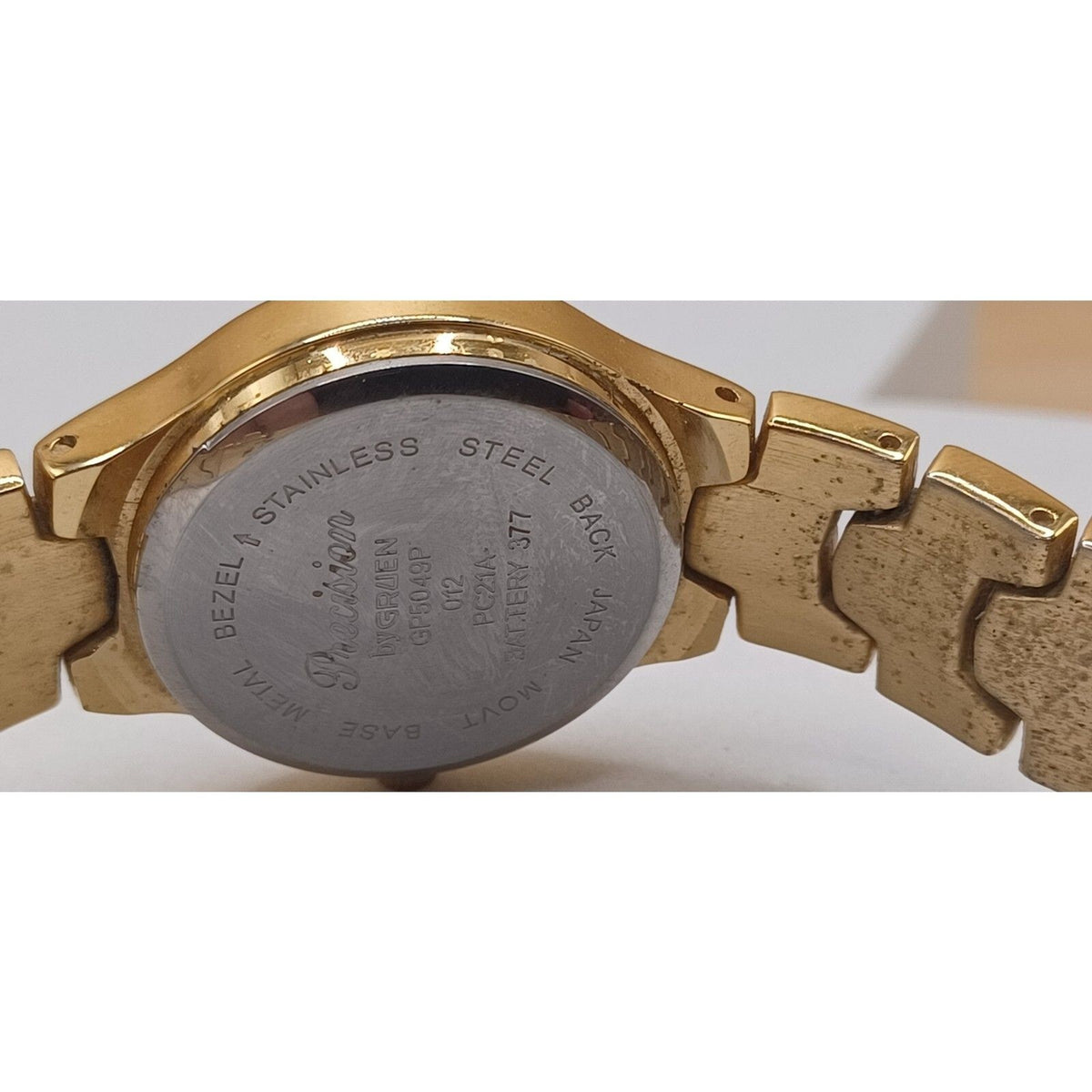 Vintage Precision by Gruen Diamond Quartz Gold-Tone Genuine Diamond Watch