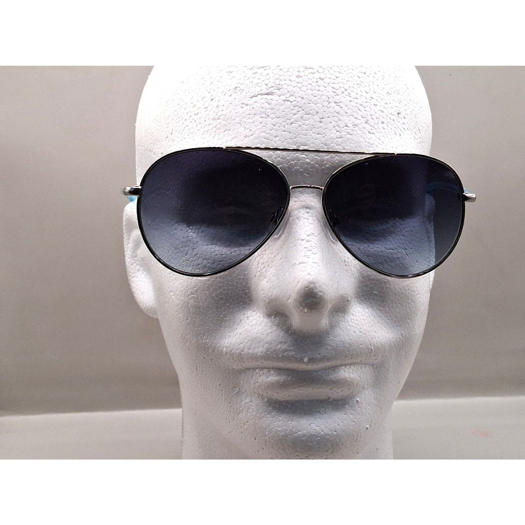 Nine West EW0914 59-14-130 Aqua Blue and Silver Aviator Frame Sunglasses