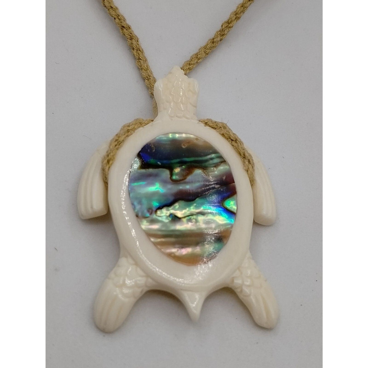 Vintage Bali Abalone Sea Turtle Pendant Necklace and Earring Set