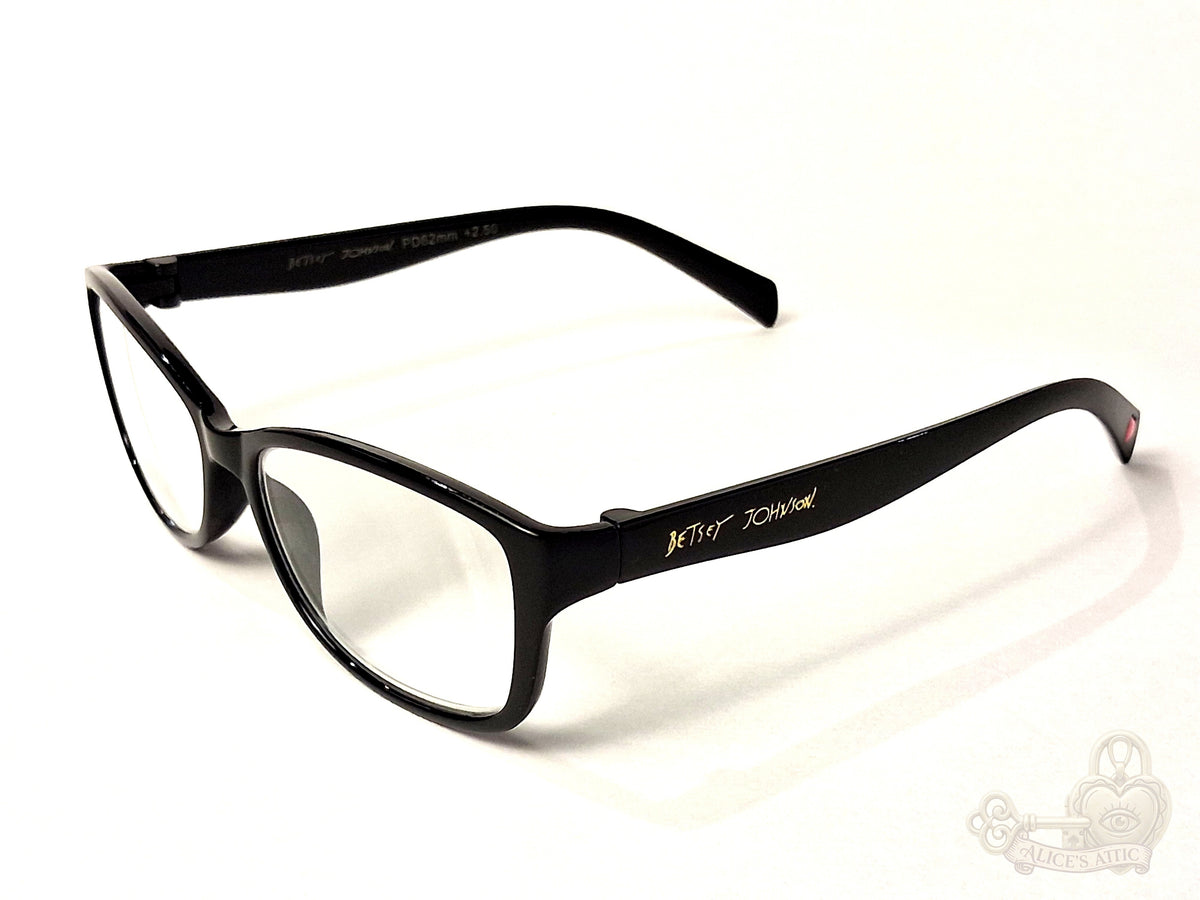Betsey Johnson BE TRUE Black Full Rim Plastic Reading Glasses +2.50 - Image 3