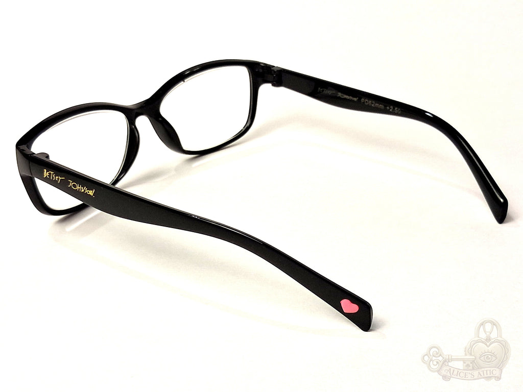 Betsey Johnson BE TRUE Black Full Rim Plastic Reading Glasses +2.50 - Image 5