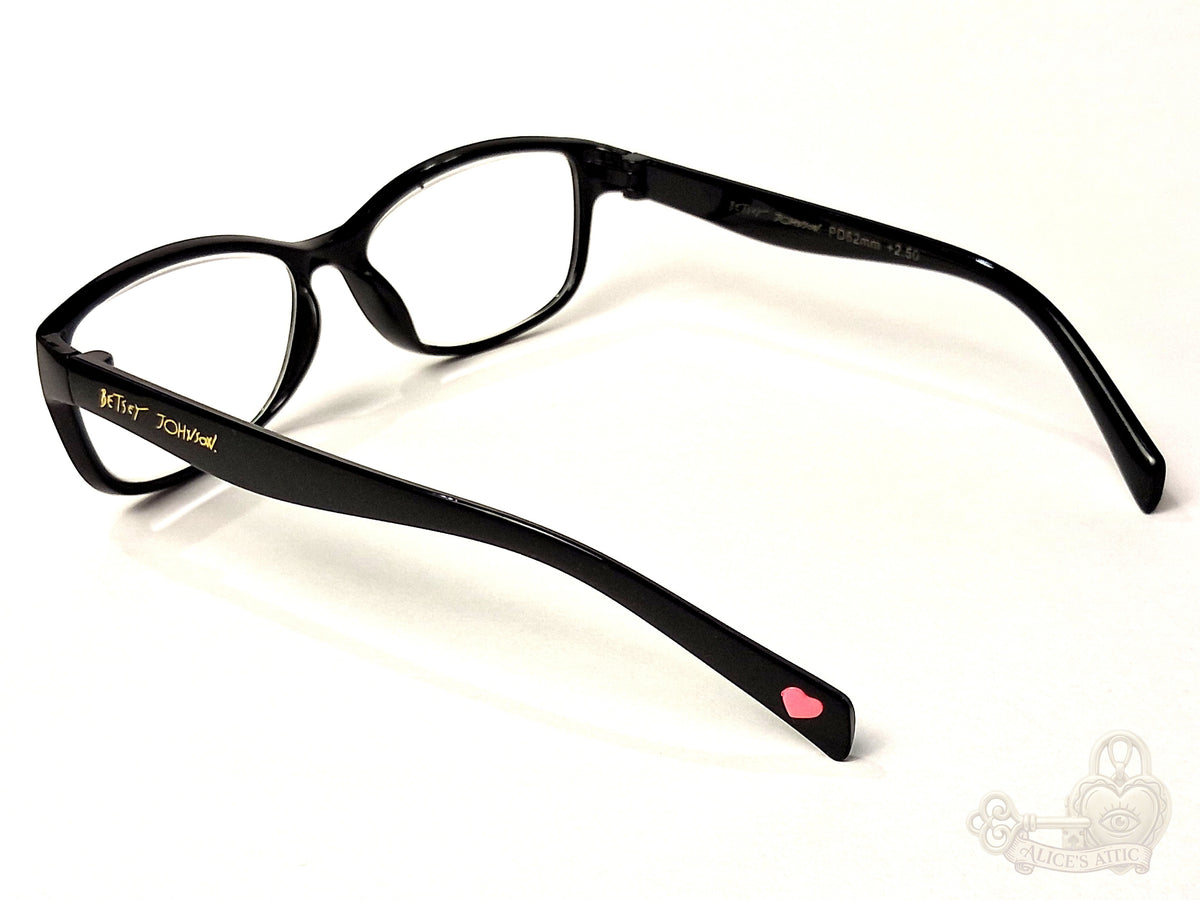 Betsey Johnson BE TRUE Black Full Rim Plastic Reading Glasses +2.50 - Image 5