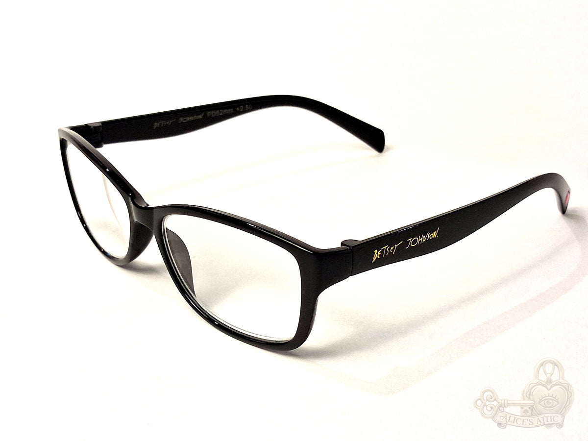 Betsey Johnson BE TRUE Black Full Rim Plastic Reading Glasses +2.50 - Image 9
