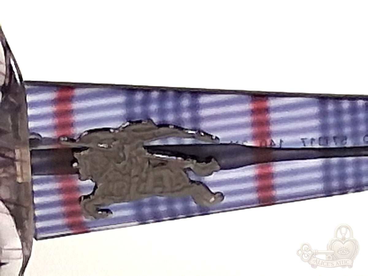 Burberry BE 4059 Made in Italy Plaid Sunglasses | Purple Square Frame - Image 12
