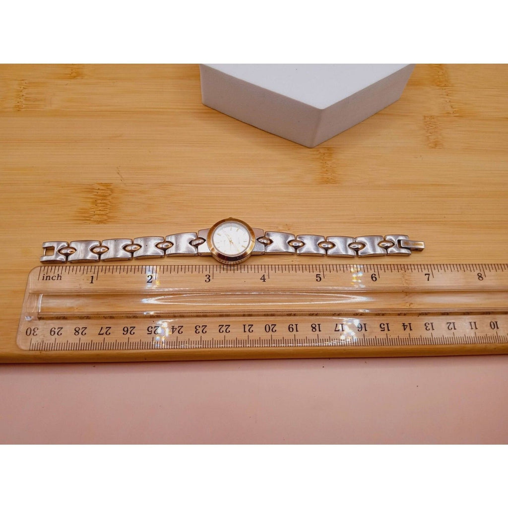Peugeot 746 Watch Women's Silver And Gold Tone Band WORKING Vintage Watch