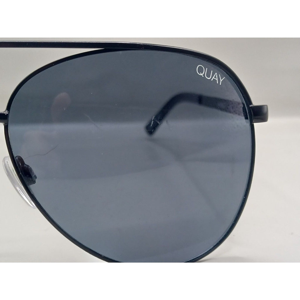 Quay Australia Women Vivienne Black Metal Aviator Sunglasses