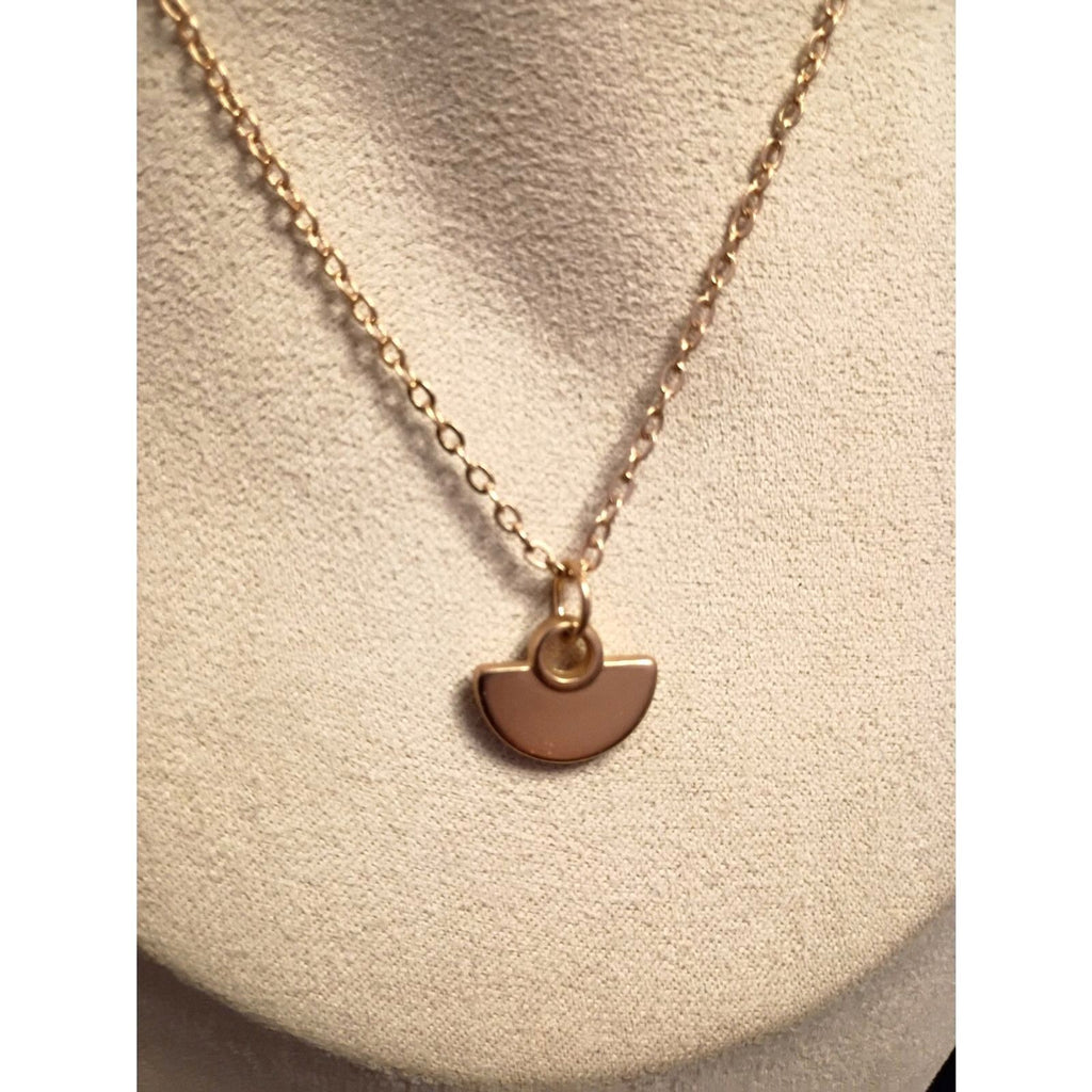 Vintage Designer Signed Bohme Choker Chain with Semi-Circle Gold Pendant