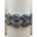 New York & Co. Stretch Bracelet Silver Tone Smoke Rhinestone