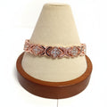 Beautiful Vintage Rose Gold Tone Magnetic Bracelet with Crystal Links