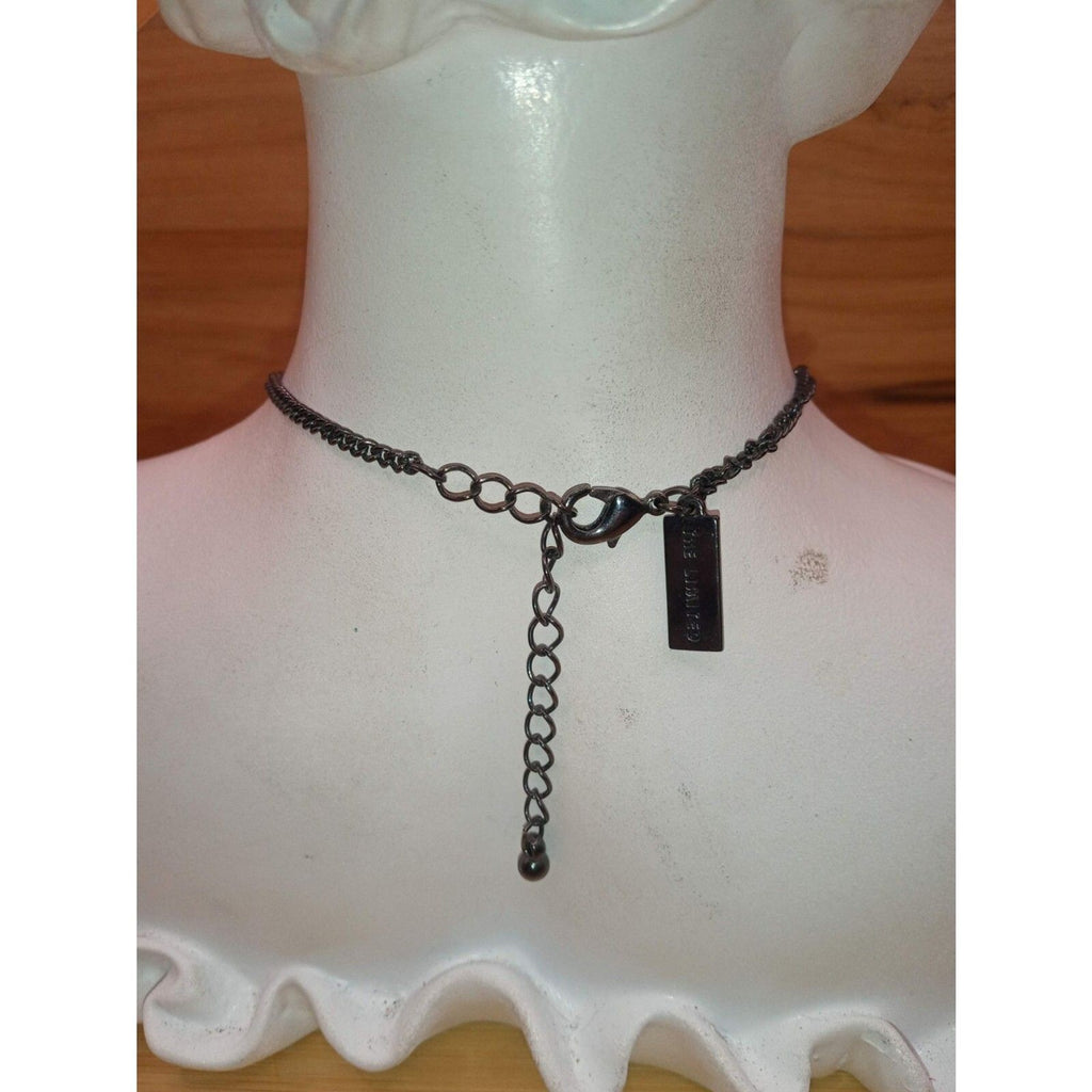 The Limited Vintage Black Resin Faceted Cabochon Bib Statement Necklace