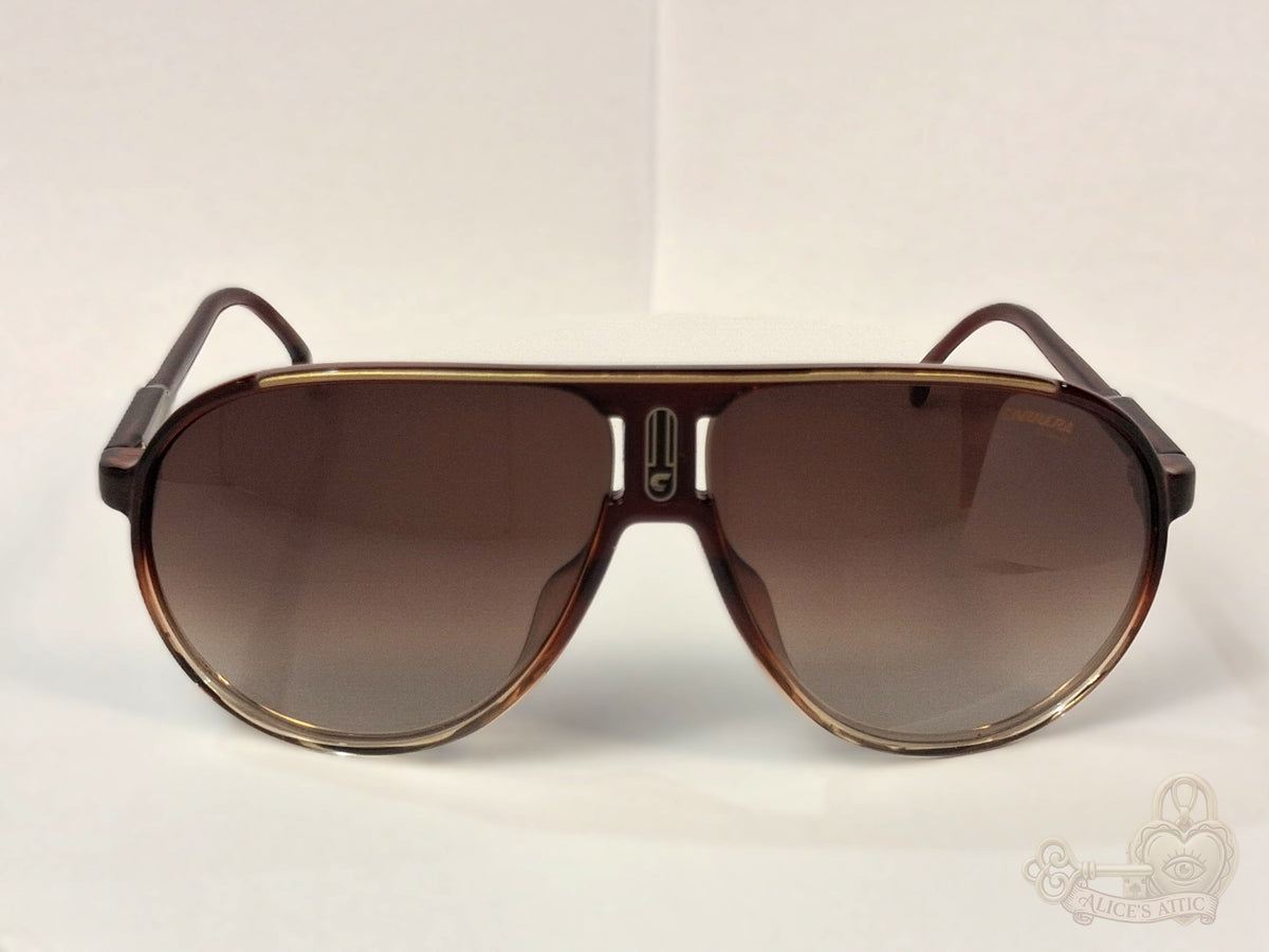 Carrera Champion 65/N Aviator Sunglasses Brown Gold Trim - Image 10