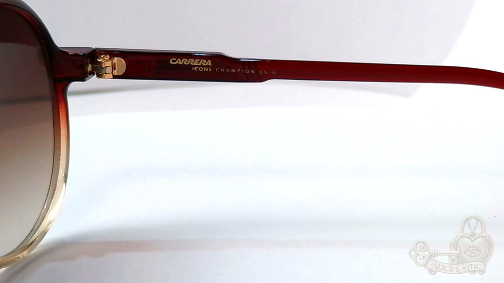Carrera Champion 65/N Aviator Sunglasses Brown Gold Trim - Image 12