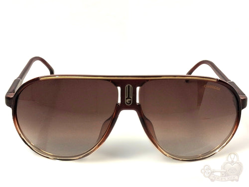 Carrera Champion 65/N Aviator Sunglasses Brown Gold Trim - Image 2