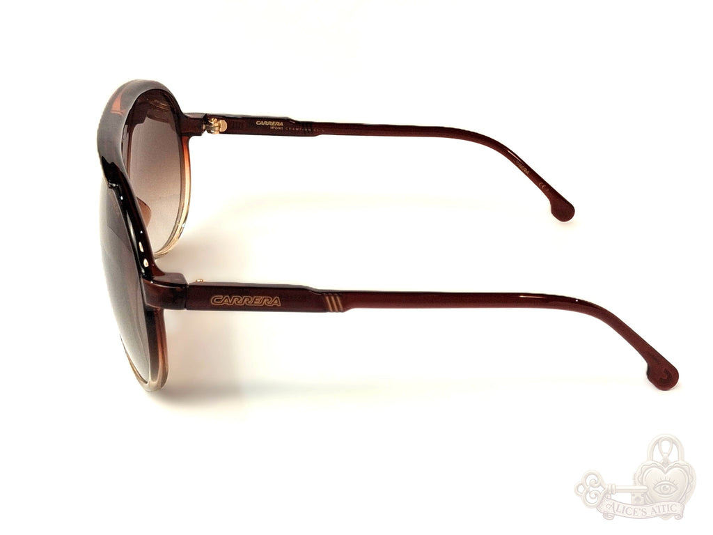 Carrera Champion 65/N Aviator Sunglasses Brown Gold Trim - Image 8