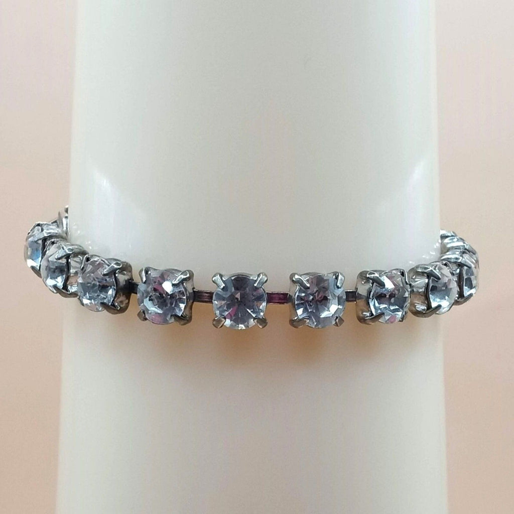Vintage Clear Crystal Tennis Style Bracelet