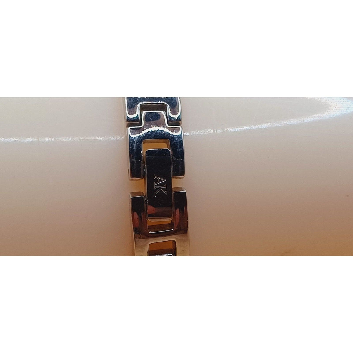 Anne Klein Diamond Black Dial Round Case Wristwatch