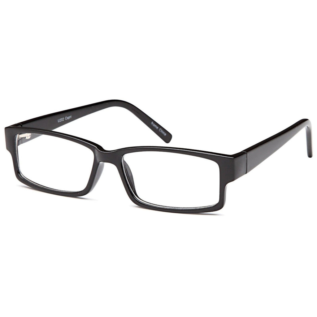 Vintage Capri Optics U 202 Black Rectangular Eyeglasses Frames