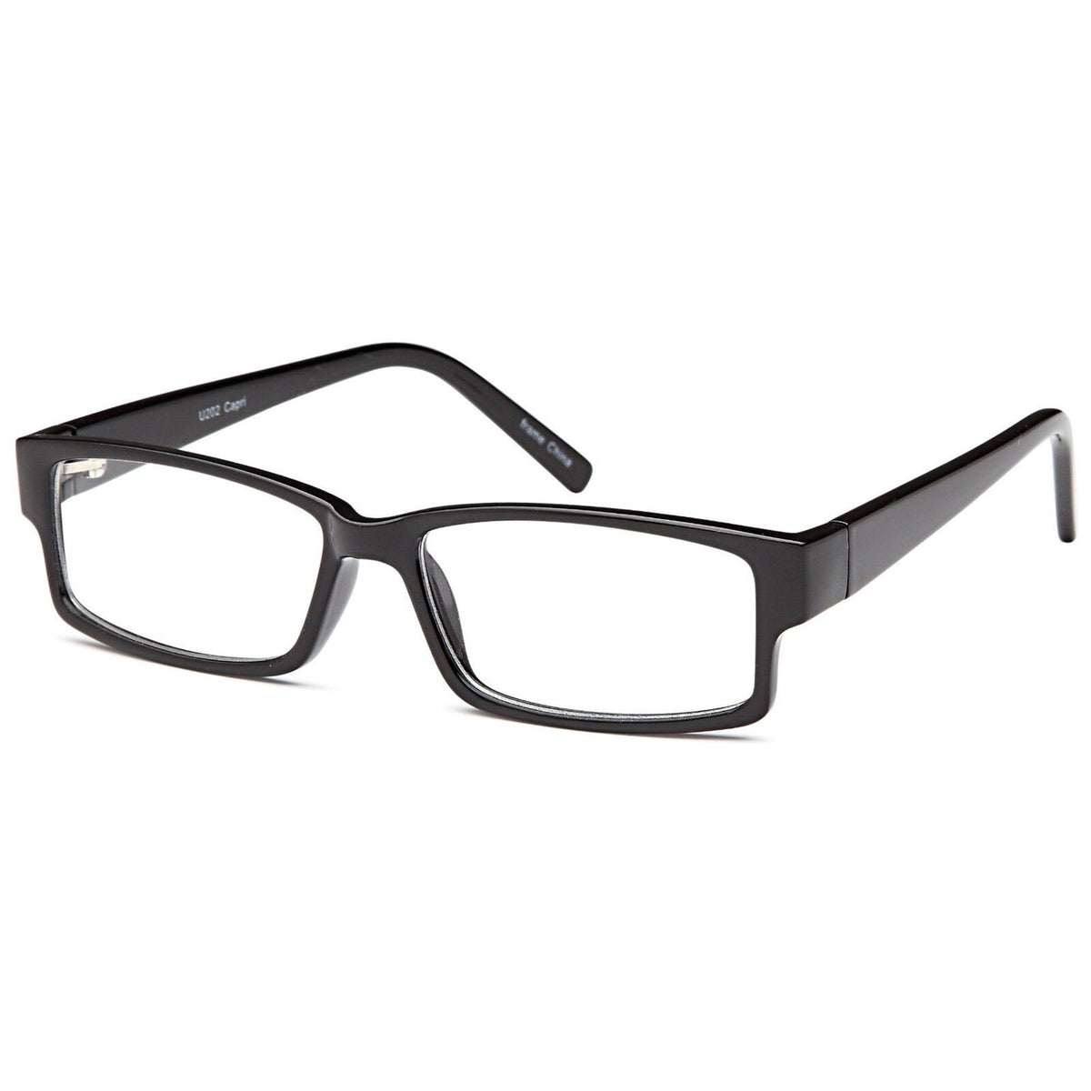 Vintage Capri Optics U 202 Black Rectangular Eyeglasses Frames