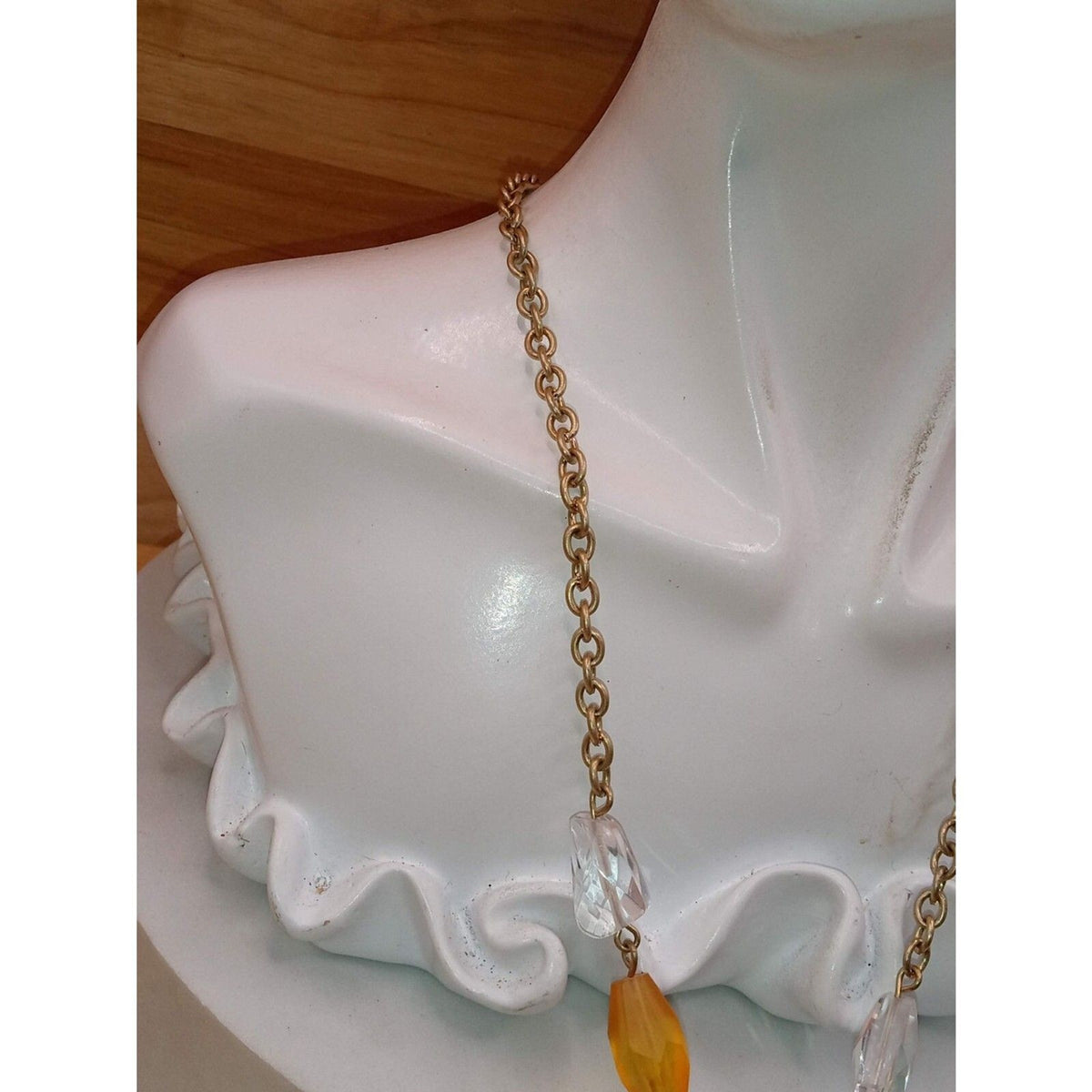 Vintage Kenneth Cole New York Geometric Glass & Lucite Bead Negligee Necklace