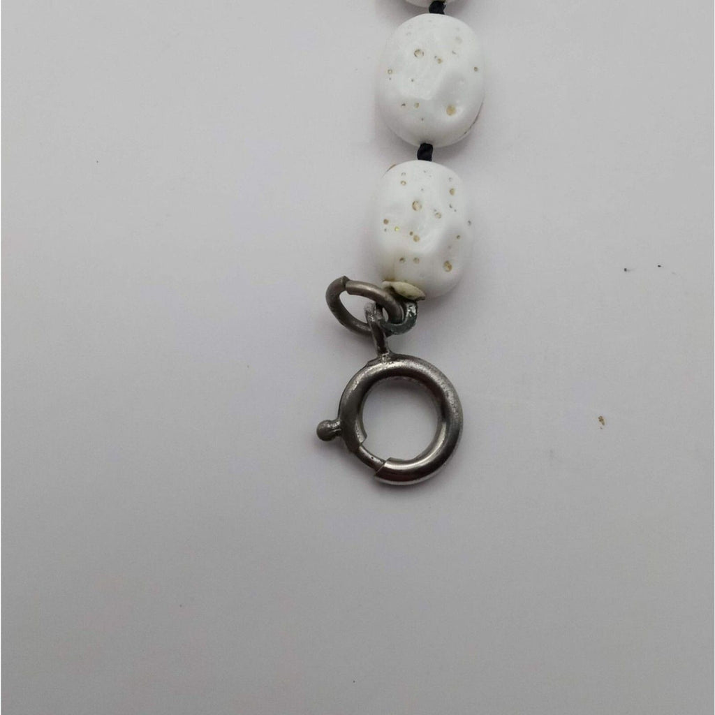 Vintage Sarah Coventry GB White Long Knotted Beaded Necklace