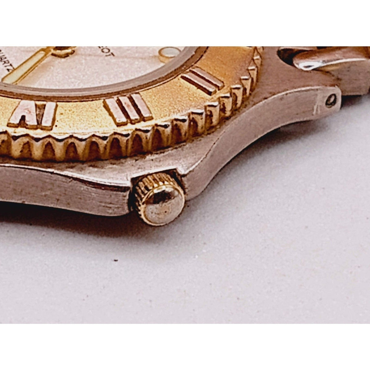 PEUGEOT Two-Tone Timepiece 12hr Bezel Quartz Womens Watch WORKING