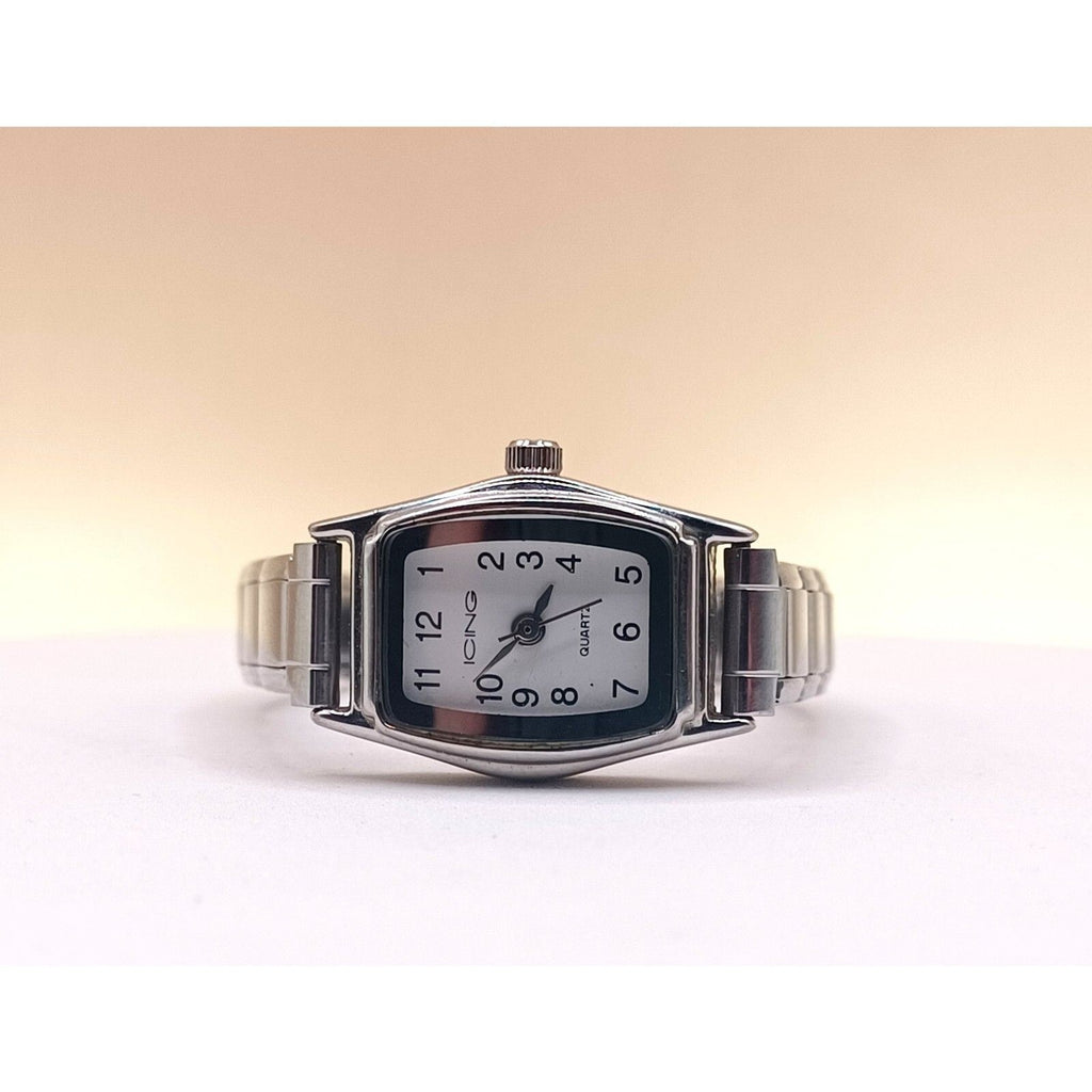 Women's Icing Analog Quartz Silver Tone Bracelet Wrist Watch NEW BATTERY WORKING
