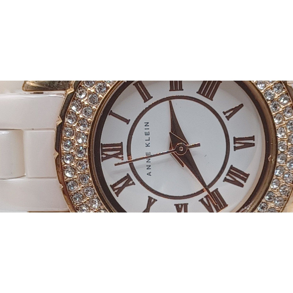 Anne Klein Premium Crystal Accented Ceramic Bracelet Watch