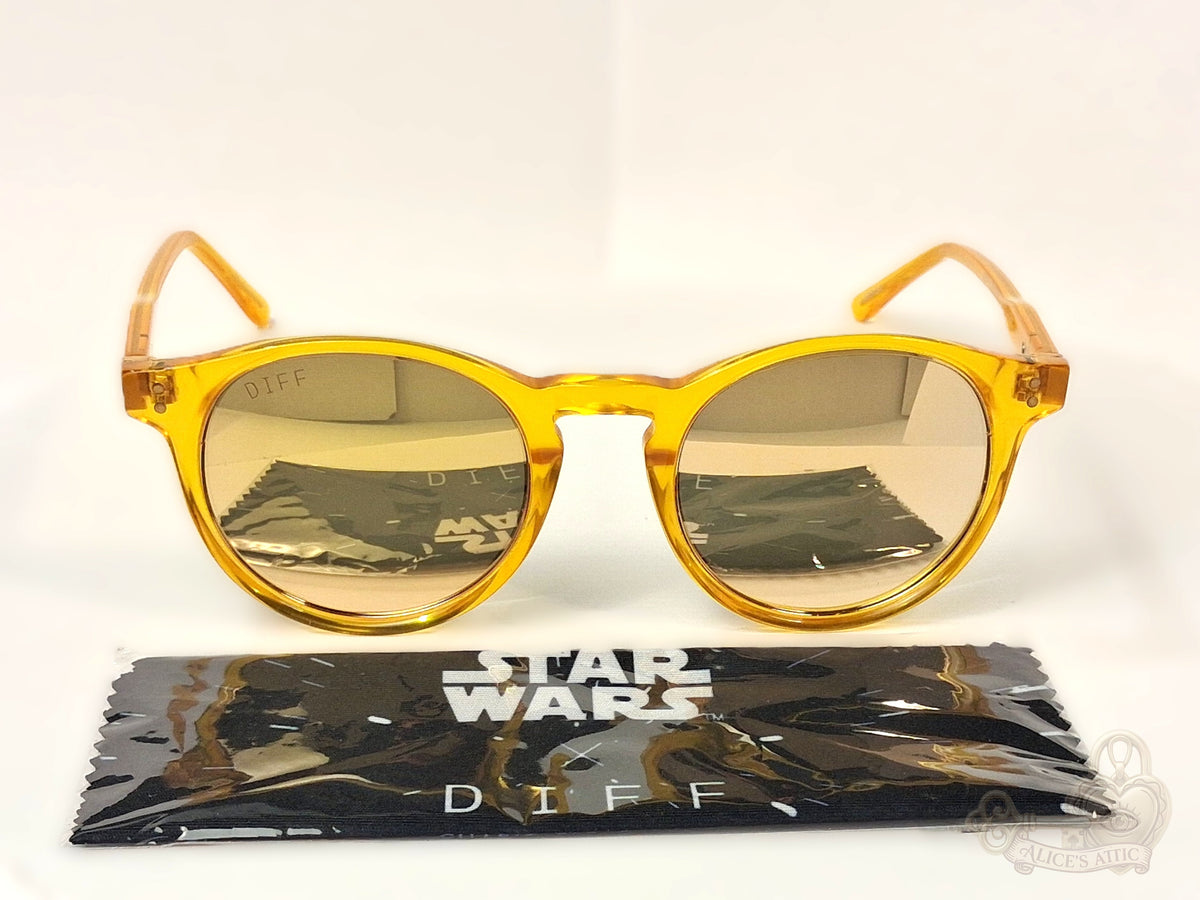 DIFF x Star Wars C-3PO 2.0 Round Sunglasses Translucent Yellow Gold - Image 1
