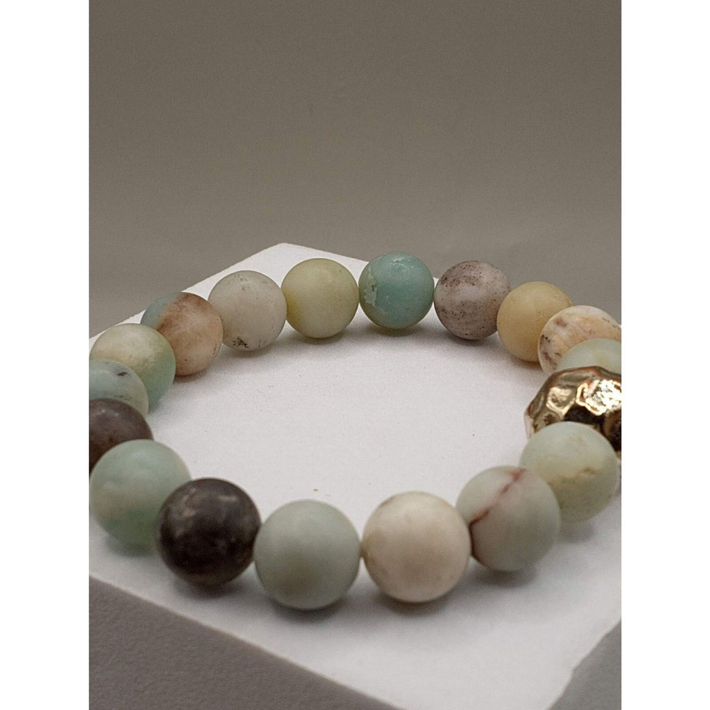Mixed Amazonite & Jasper Matte Finish Aromatherapy Bracelet