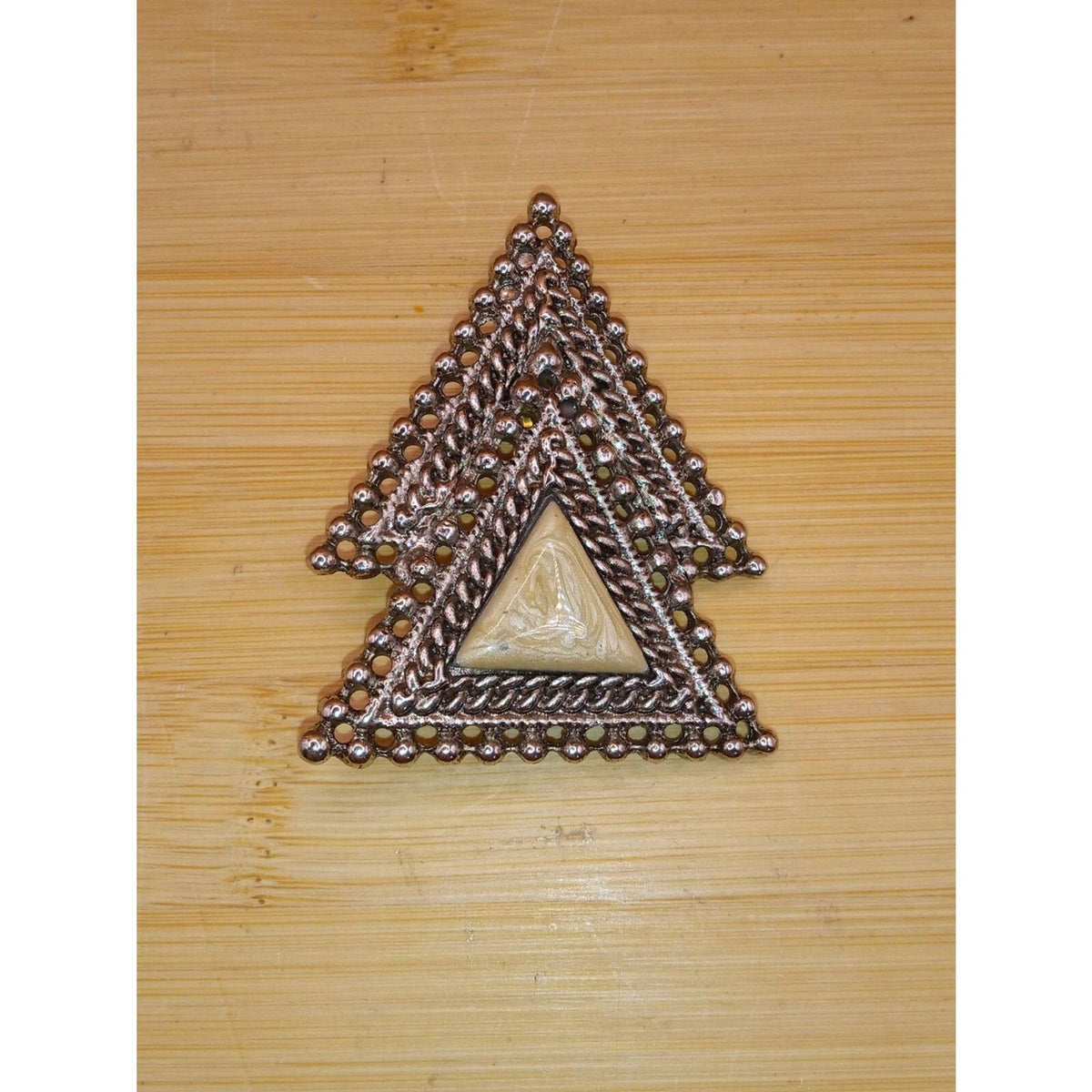 Vintage Double Triangle Mid-Century Modern Geometric Brooch