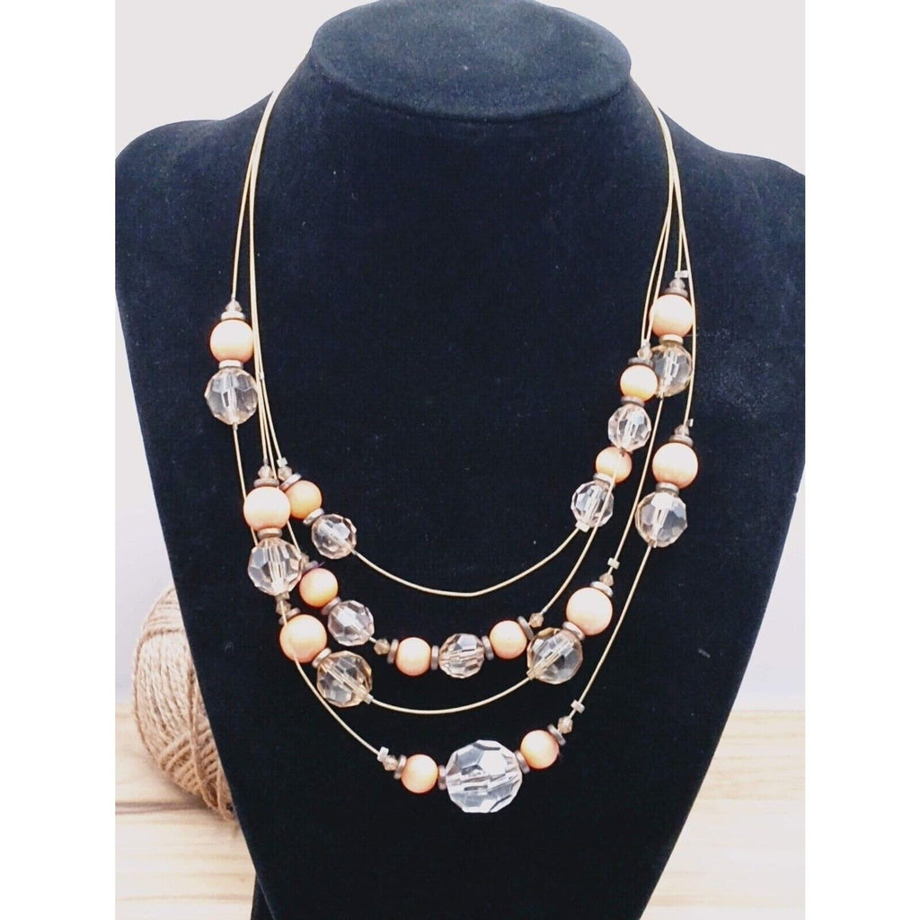 Vintage NY Collection Presley Short Necklace 4 Strand Glass & Lucite Beads