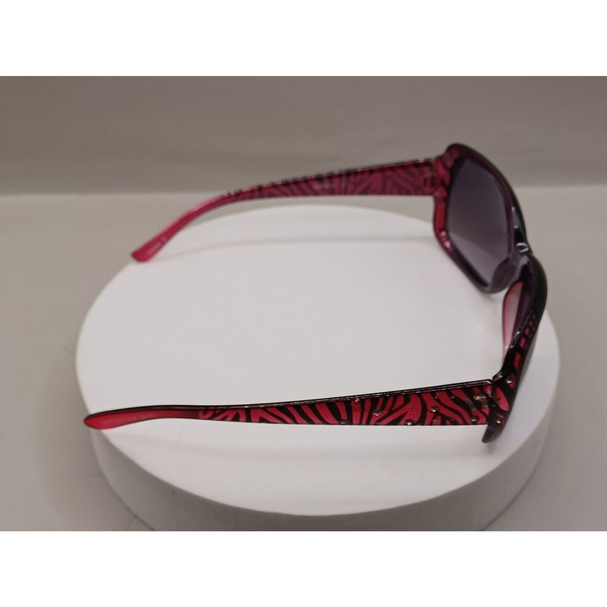 Panama Jack Pink and Black Zebra Print Rhinestone Bling Sunglasses