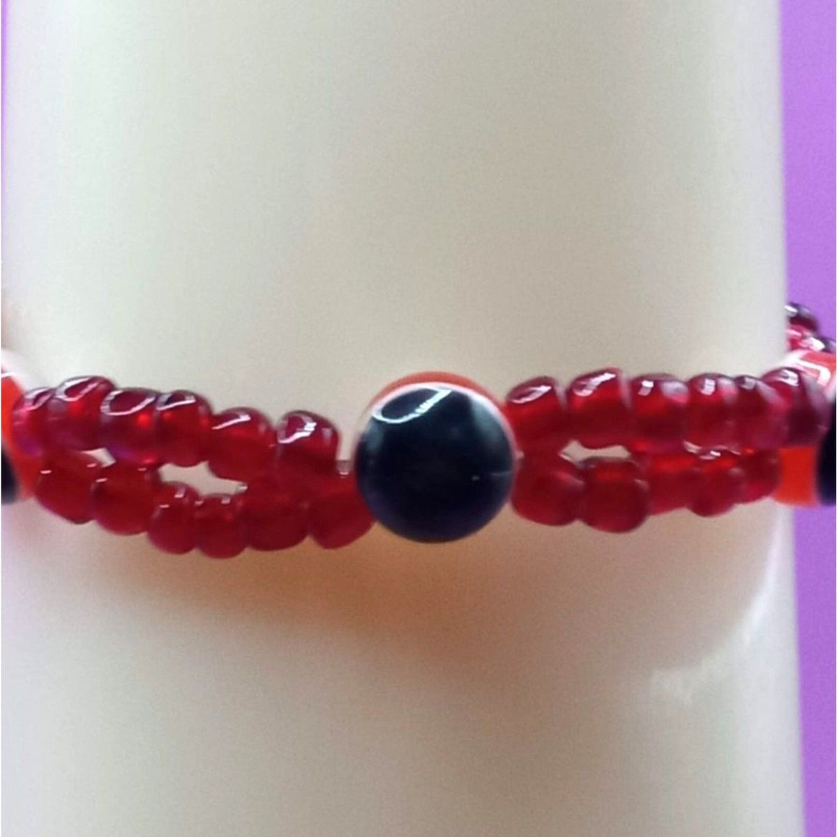 Red and Black Protection Beads Infinity Pattern Handmade Bracelet