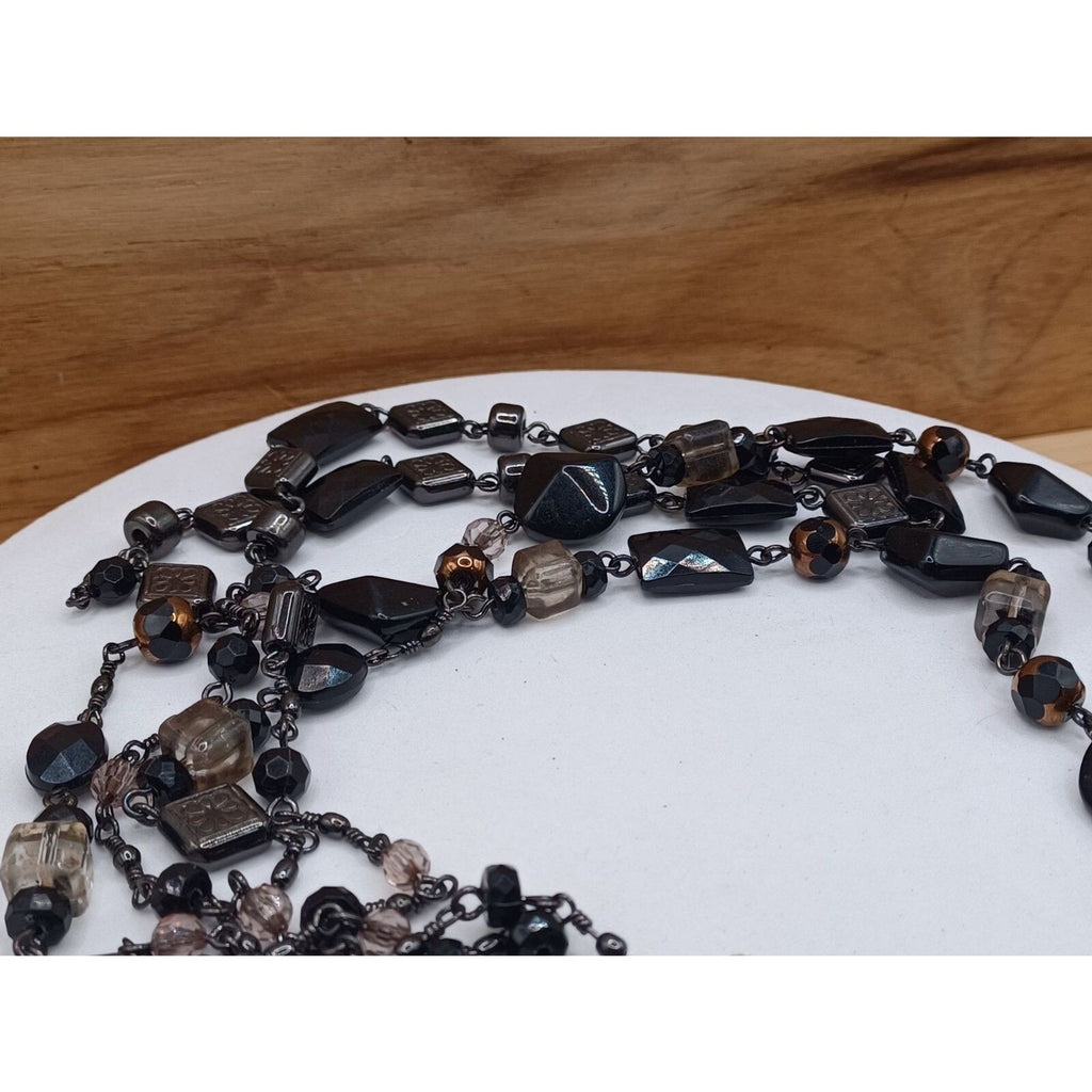 Vintage Cookie Lee Double Strand Mixed Beaded 26" Necklace