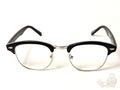 Eyebuydirect Cosmo Black Silver Browline Eyeglass Frames - Image 1